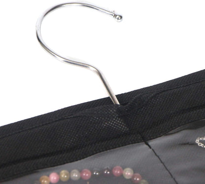 80 Pockets Hanging Jewelry Organizer for Women, Storage Bag for Earrings Necklace Bracelet Ring Accessory Display Holder Box