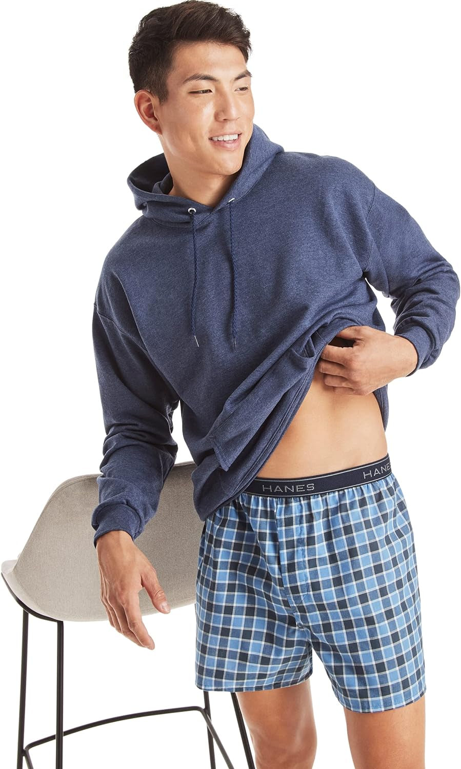 Men'S Tagless Boxer Underwear, Exposed Waistband, Multi-Packs Available