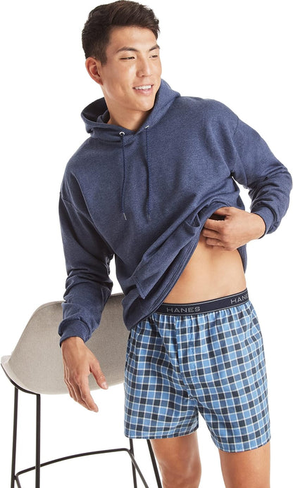 Men'S Tagless Boxer Underwear, Exposed Waistband, Multi-Packs Available