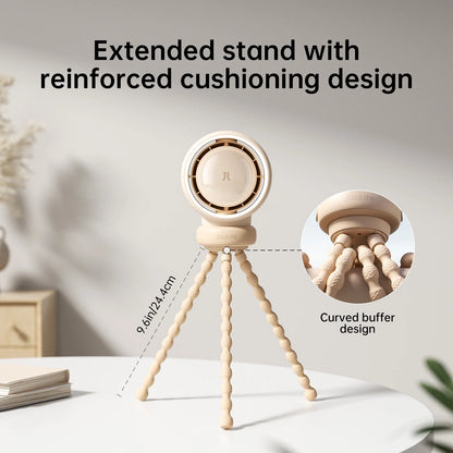 Baby Stroller Fan Portable, Small Battery Operated Fan, Car Seat Fan with 5 Speeds, Air Purify and Air Enhance Tech, Bladeless, Food-Grade Gifts Fan for Outdoor, Treadmill, Golf