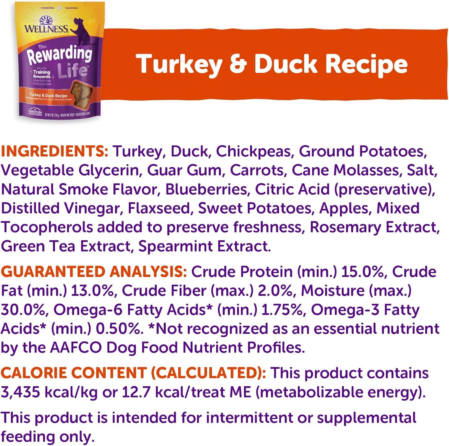 Rewarding Life Dog Treats, Training Treat, Grain Free, Soft Turkey & Duck (6 Ounce Bag)