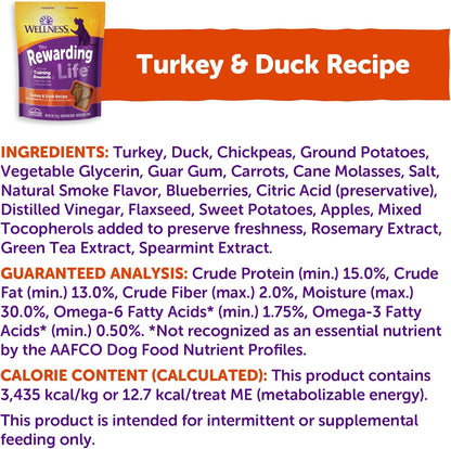 Rewarding Life Dog Treats, Training Treat, Grain Free, Soft Turkey & Duck (6 Ounce Bag)