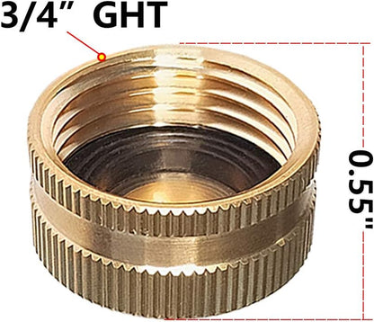 Garden Hose Cap with Washer Brass Hose End Garden Hose Connector Brass Caps 3/4" NH 6Pcs Garden Hose Female Fitting Caps
