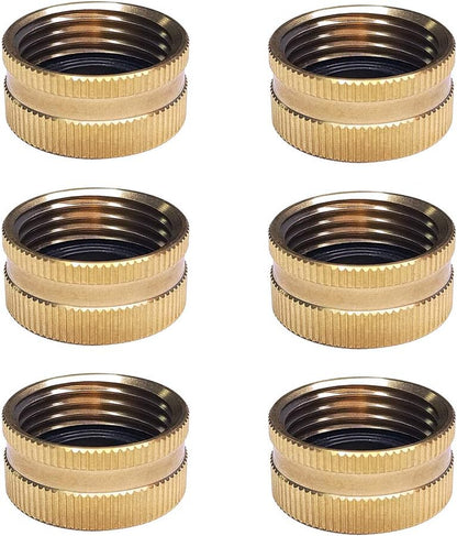 Garden Hose Cap with Washer Brass Hose End Garden Hose Connector Brass Caps 3/4" NH 6Pcs Garden Hose Female Fitting Caps