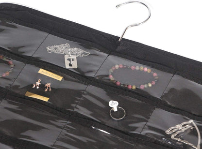 80 Pockets Hanging Jewelry Organizer for Women, Storage Bag for Earrings Necklace Bracelet Ring Accessory Display Holder Box